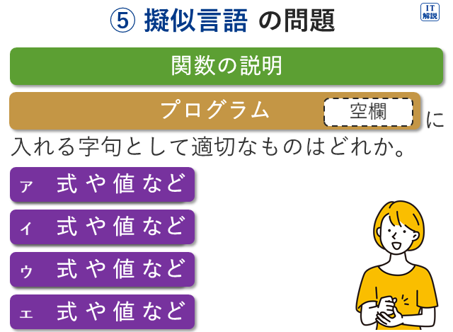 ⑤擬似言語の問題パターン（ITパスポート問題の読み方・解き方）