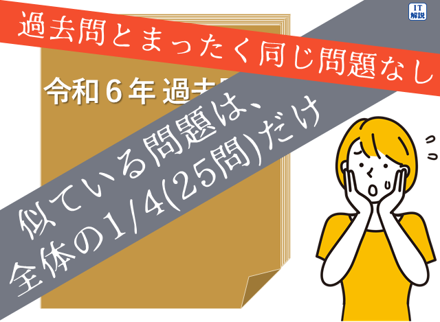 ITパスポート令和６年過去問に、それ以前の過去問と全く同じ問題はない